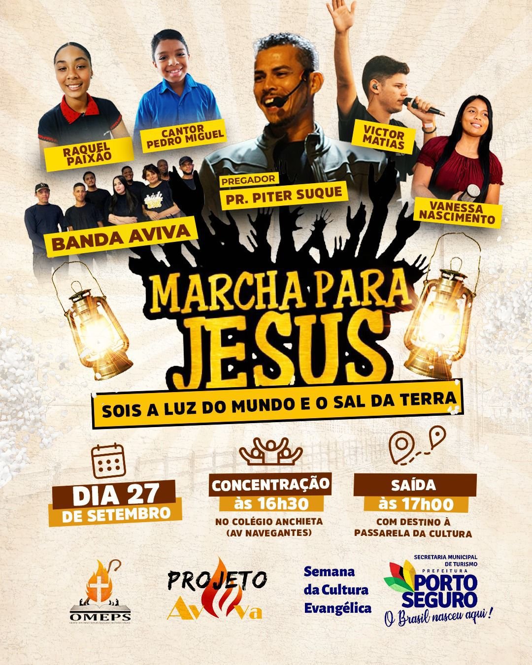Porto Seguro se mobiliza para a 6° Marcha Para Jesus no próxima sábado