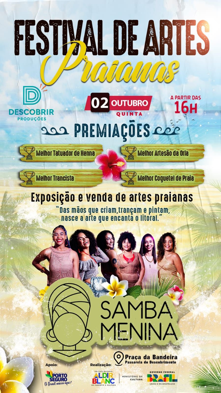 Festival de Artrs Praianas aconcete nesta quinta em Porto Seguro
