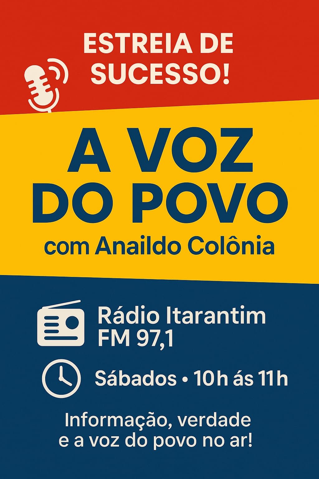 Anaildo Colônia entreia com o programa A Voz Do Povo na Rádio Itarantim Fm 97,1 e conquista ouvintes logo na primeira edição