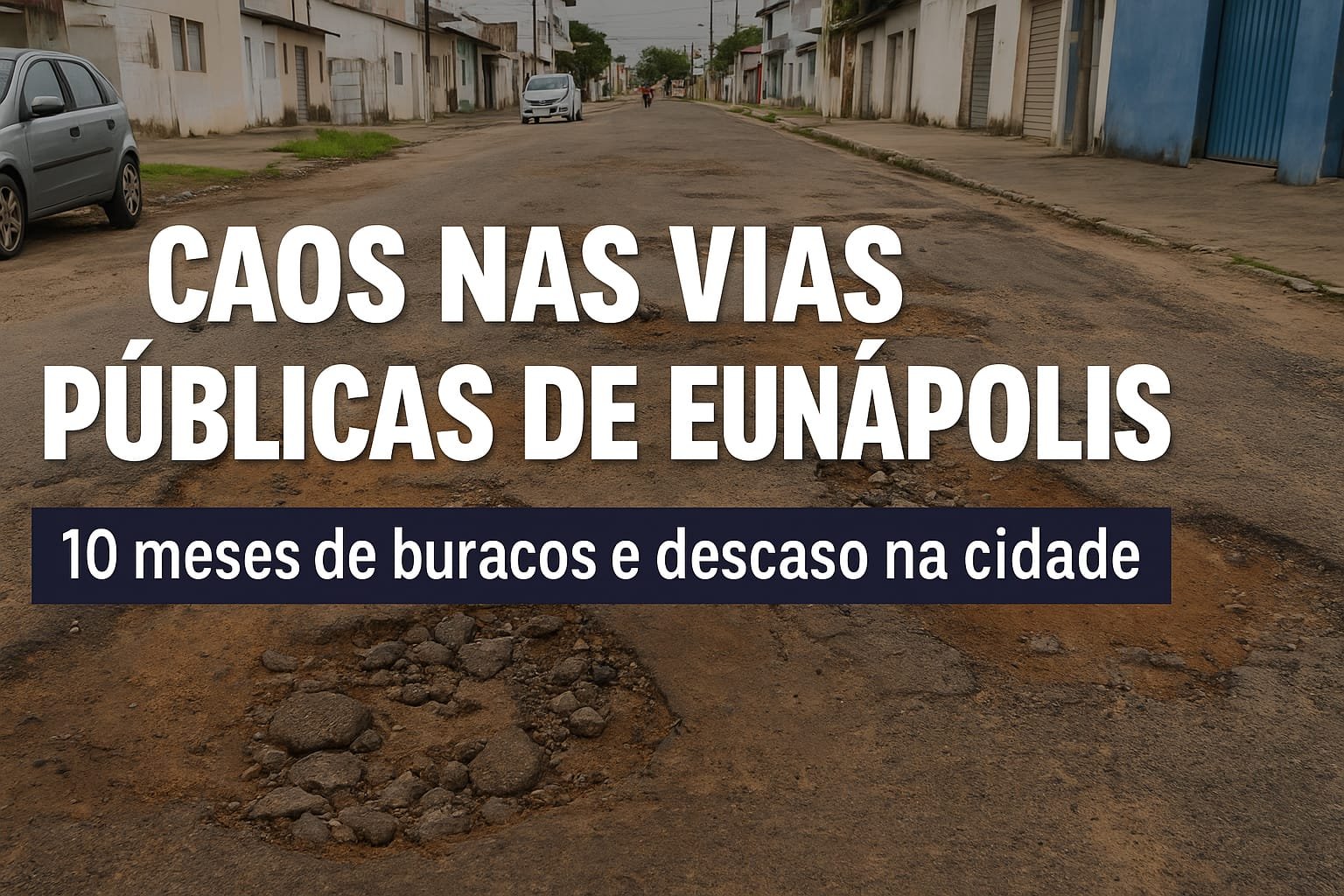Caos nas vias públicas de Eunápolis: buracos, descaso e 10 meses de desastre administrativo