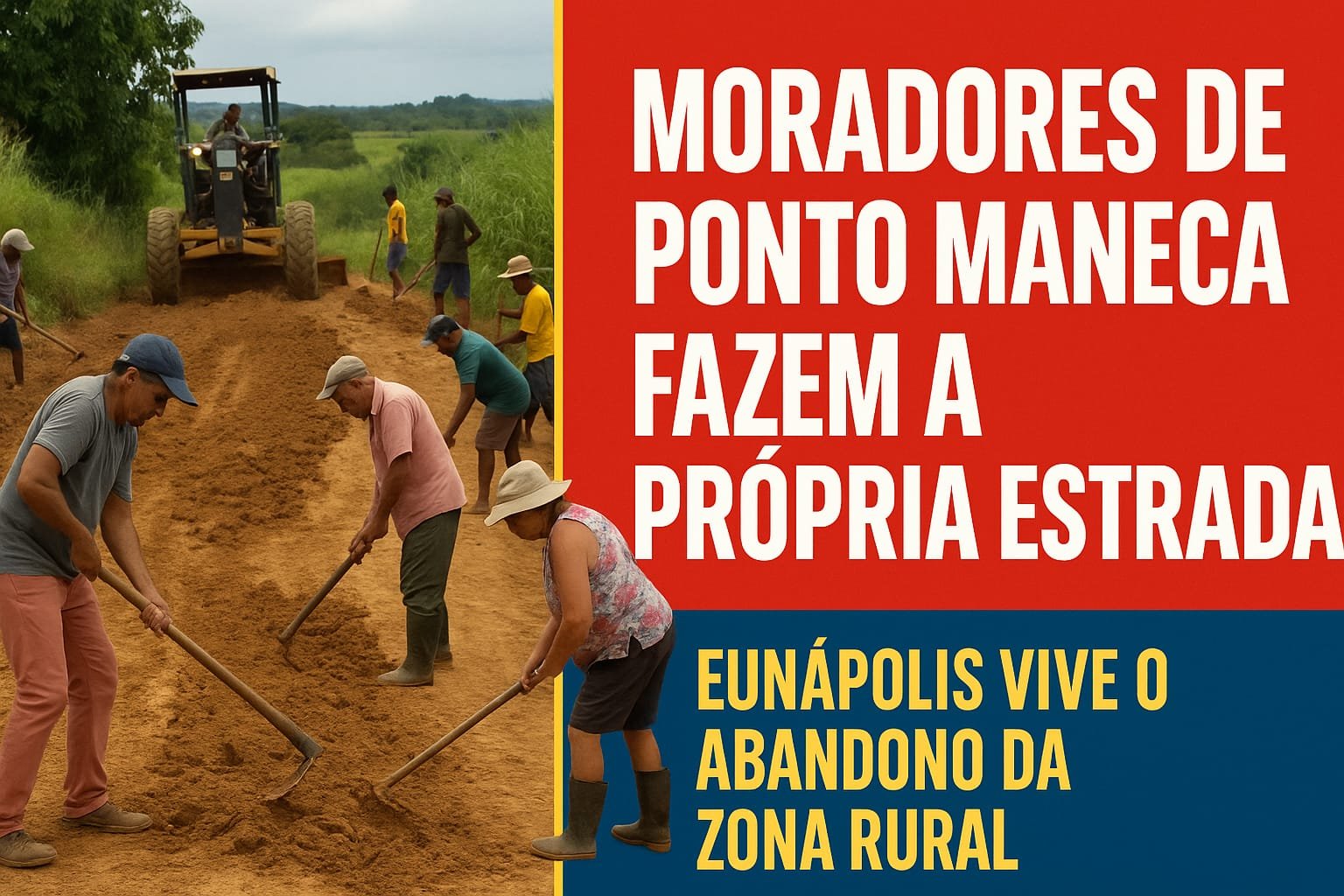 Moradores do Ponto Maneca fazem a própria estrada em Eunápolis diante do total abandono do poder público