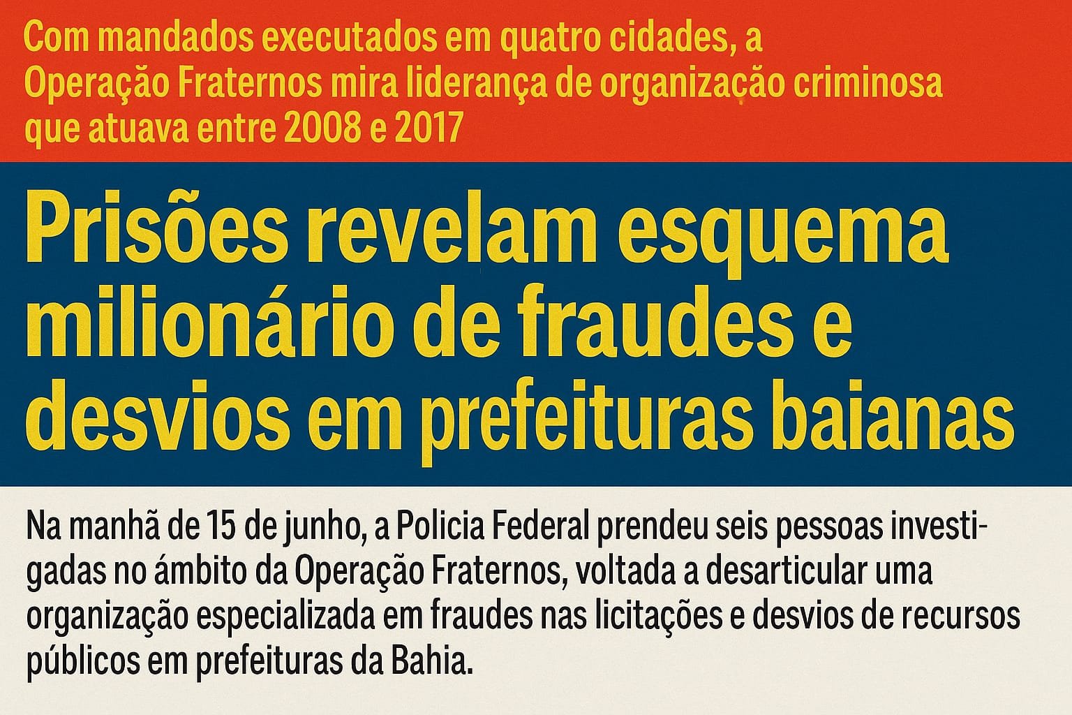 Prisões revelam esquema milionários de fraudes e desvios em prefeituras baianas