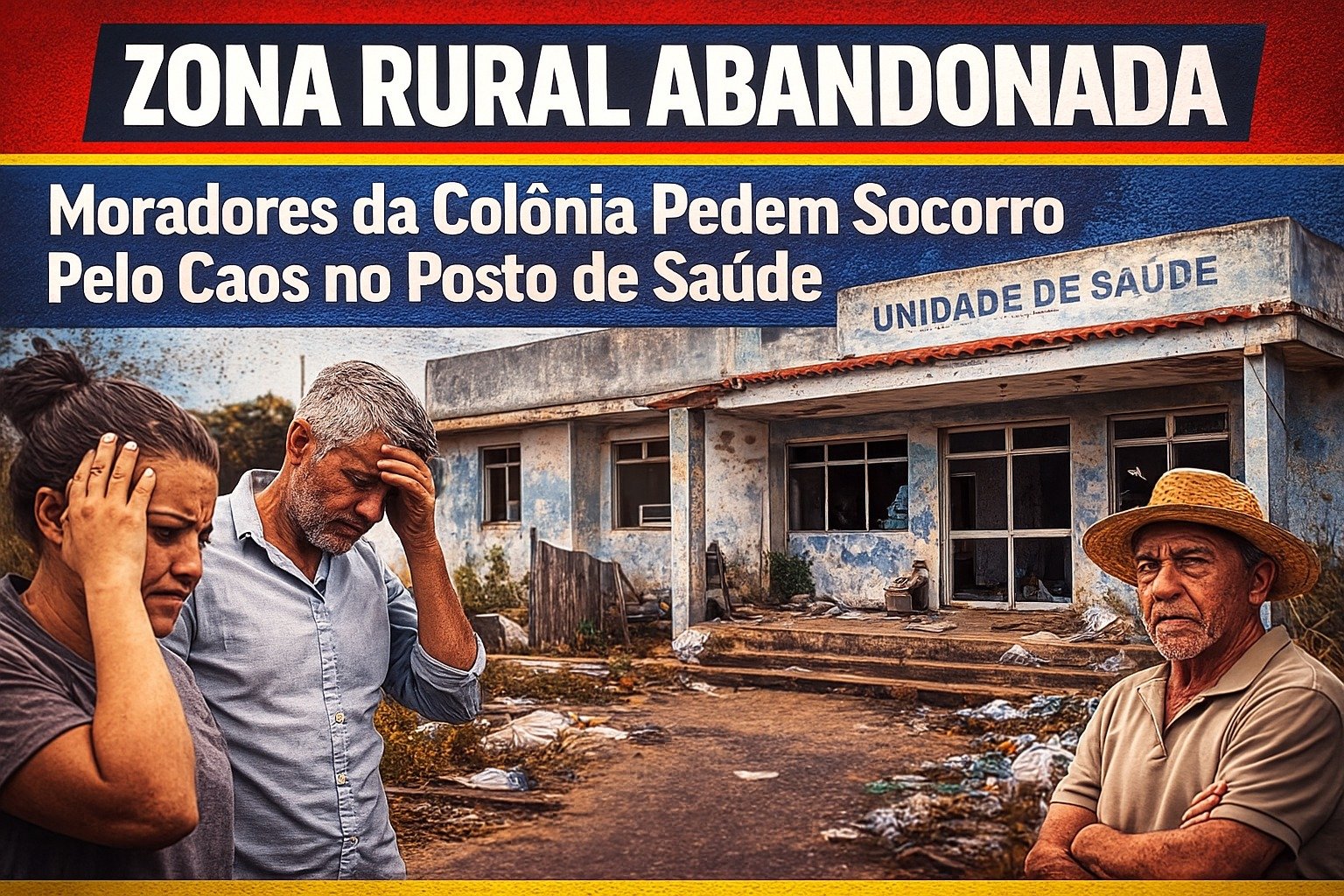 Zona Rural Abandonada: Moradores da Colônia Pedem Socorro Pelo Caos no Posto de Saúde