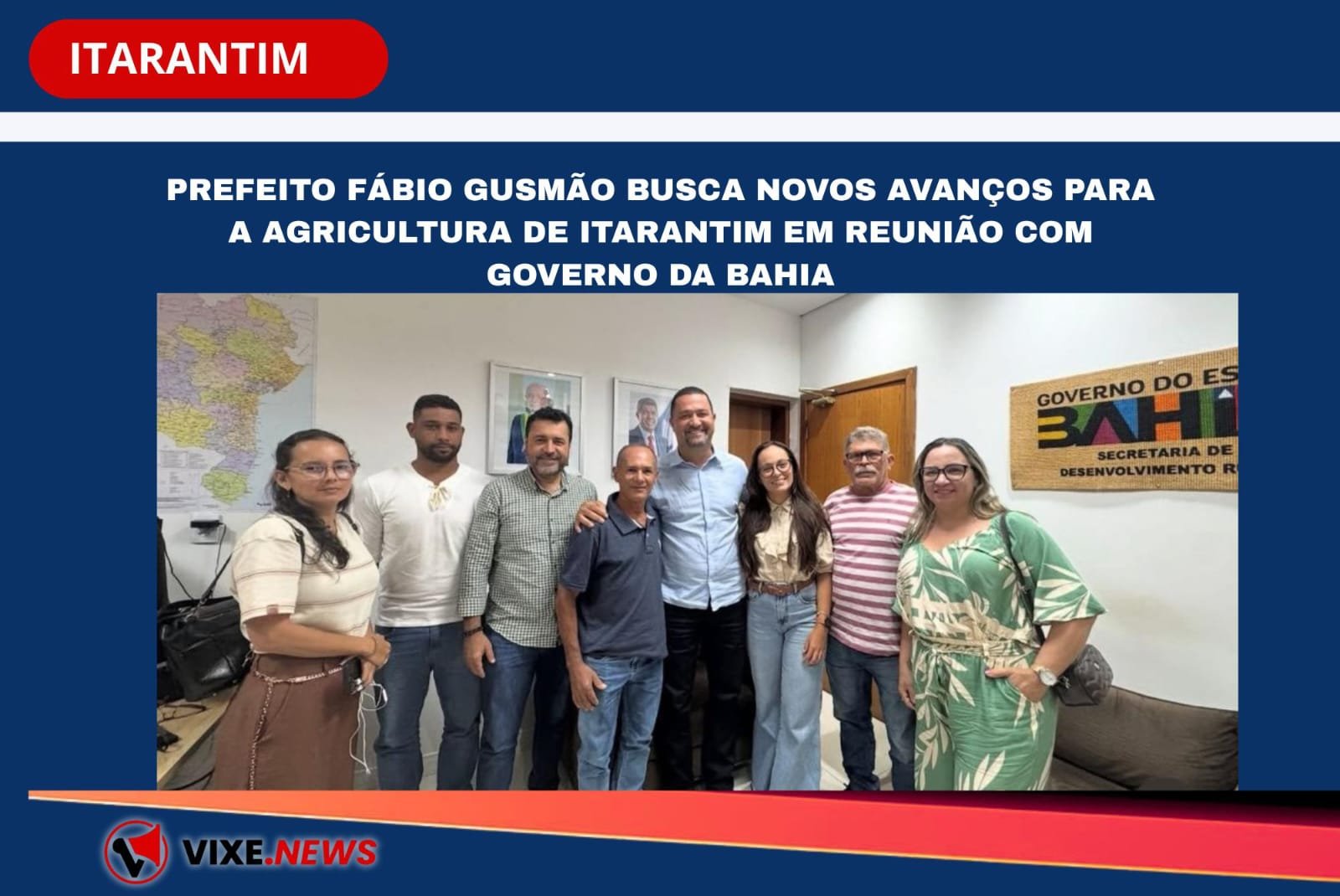 Prefeito Fábio Gusmão Busca Novos Avanços Para a Agricultura de Itarantim em Reunião com Governo da Bahia