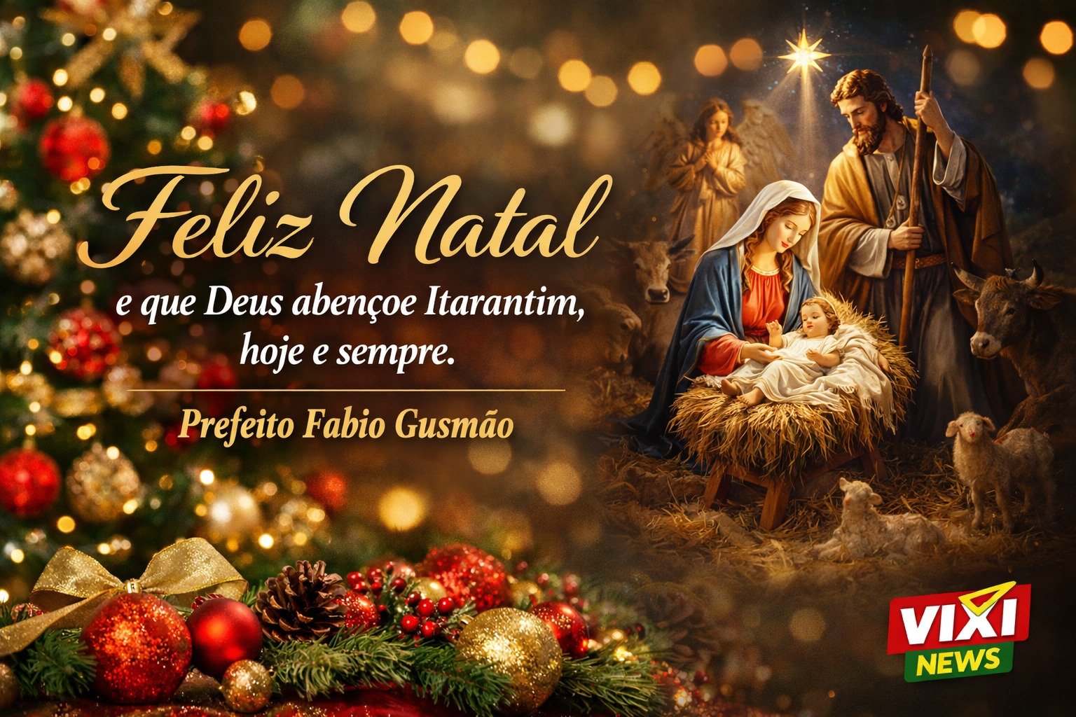 A Prefeitura de Itarantim deseja a toda a população um Natal de paz, fé e esperança