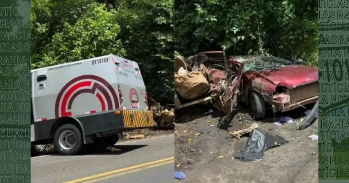 Colisão entre carro-forte e veículo de passeio deixa três mortos na BR-101