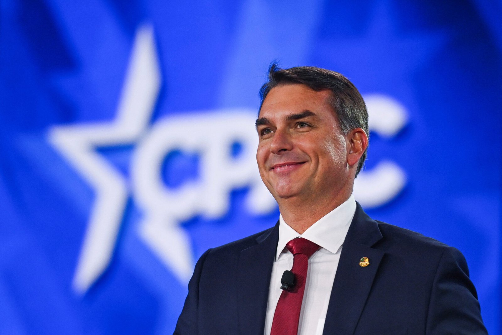 Brazilian senator Flavio Bolsonaro, Brazil's former President Jair Bolsonaro's son, attends the Conservative Political Action Conference (CPAC) USA 2026 at the Gaylord Texan Resort and Convention Center, in Grapevine, Texas, U.S. March 28, 2026.  REUTERS/Callaghan O'Hare ORG XMIT: LIVE
