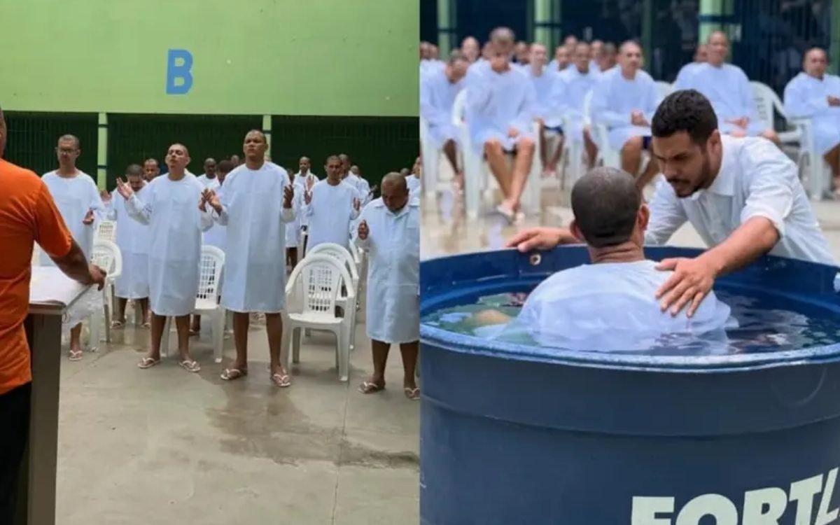 Dezenas de detentos são batizados em presídio no Piauí