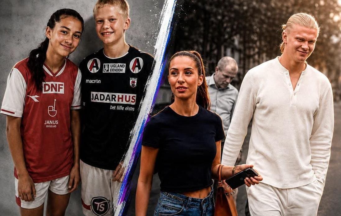 Erling Haaland e Isabel Haugseng Johansen se conhecem desde a infância em Bryne, na Noruega