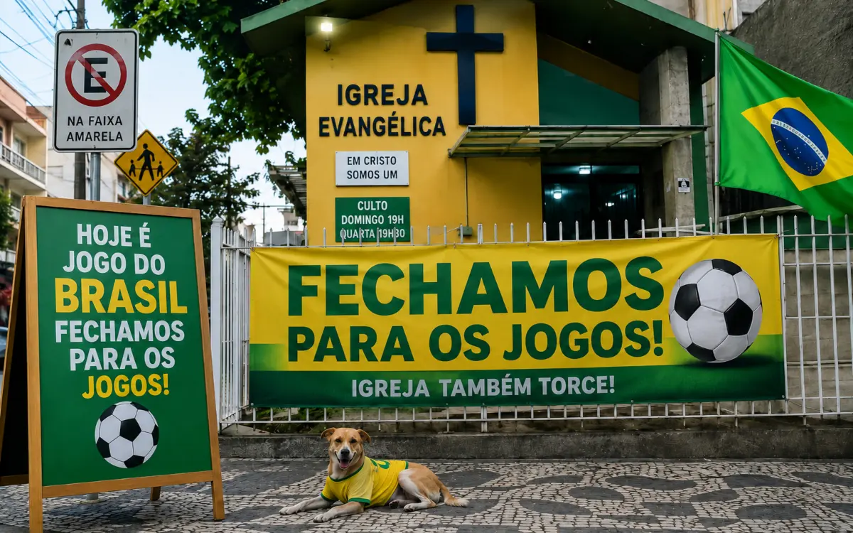 É correto a igreja fechar na hora do jogo do Brasil?