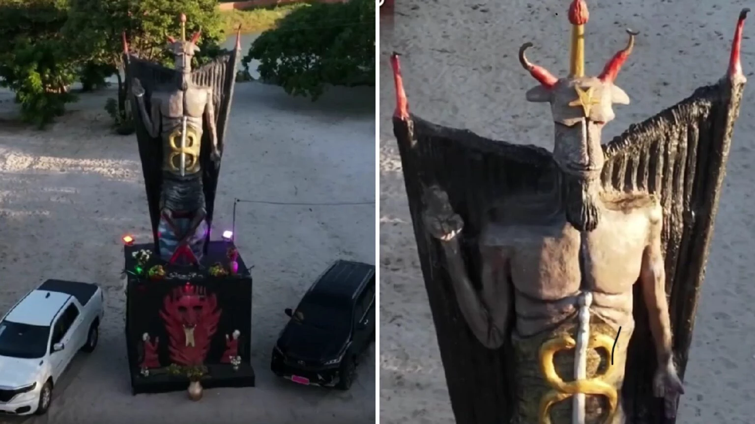 Estátua do Diabo: prefeitura diz que obra é legal e defende liberdade religiosa