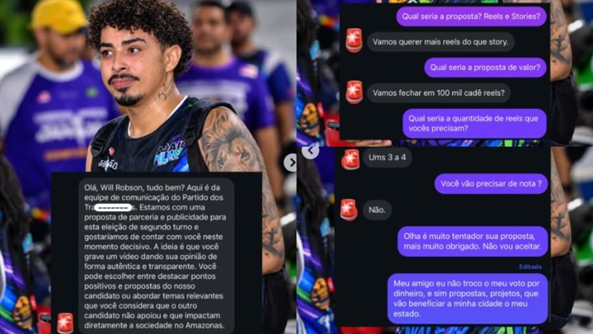 Influenciador diz ter recusado até R$ 400 mil para apoiar Lula nas redes